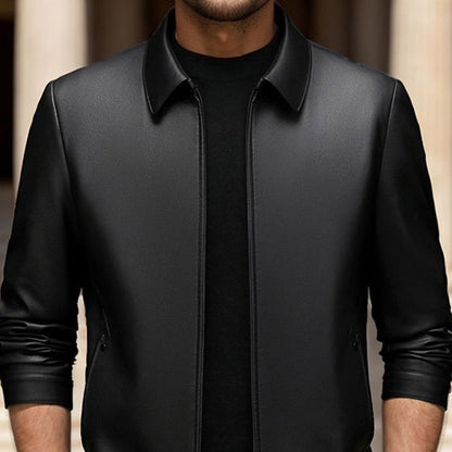 Klassische PU-Lederjacke für Herren mit Frontreißverschluss 🔥Business Casual Easy Match-14