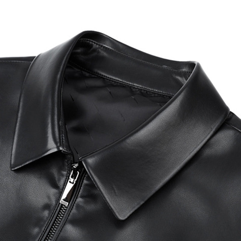 Klassische PU-Lederjacke für Herren mit Frontreißverschluss 🔥Business Casual Easy Match-16