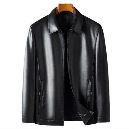 Klassische PU-Lederjacke für Herren mit Frontreißverschluss 🔥Business Casual Easy Match-5