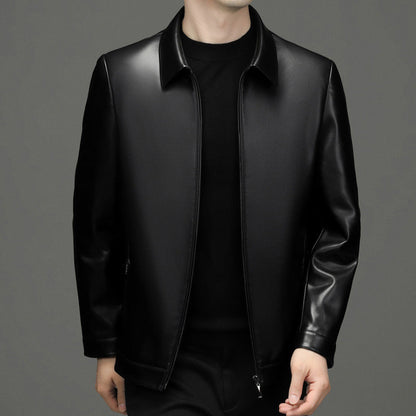 Klassische PU-Lederjacke für Herren mit Frontreißverschluss 🔥Business Casual Easy Match-6
