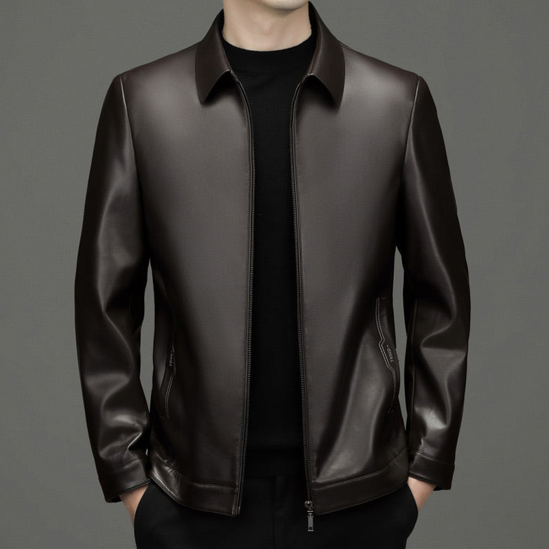 Klassische PU-Lederjacke für Herren mit Frontreißverschluss 🔥Business Casual Easy Match-8