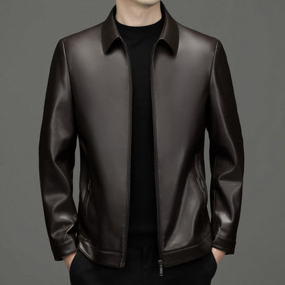 Klassische PU-Lederjacke für Herren mit Frontreißverschluss 🔥Business Casual Easy Match-8