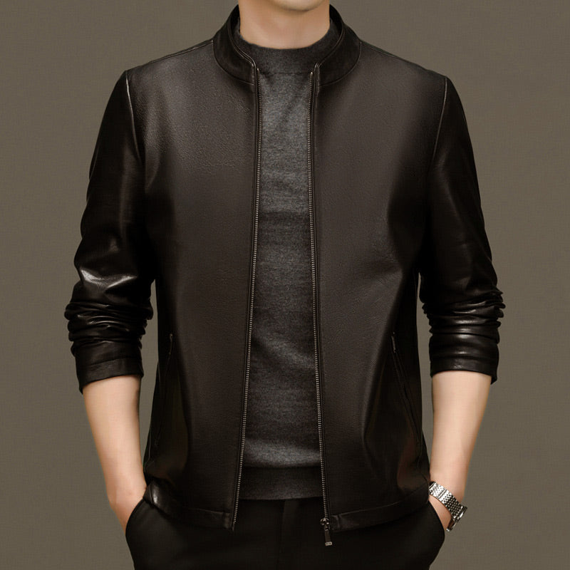 Klassische PU-Lederjacke für Herren mit Frontreißverschluss 🔥Business Casual Easy Match-9