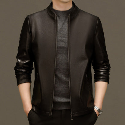 Klassische PU-Lederjacke für Herren mit Frontreißverschluss 🔥Business Casual Easy Match-9