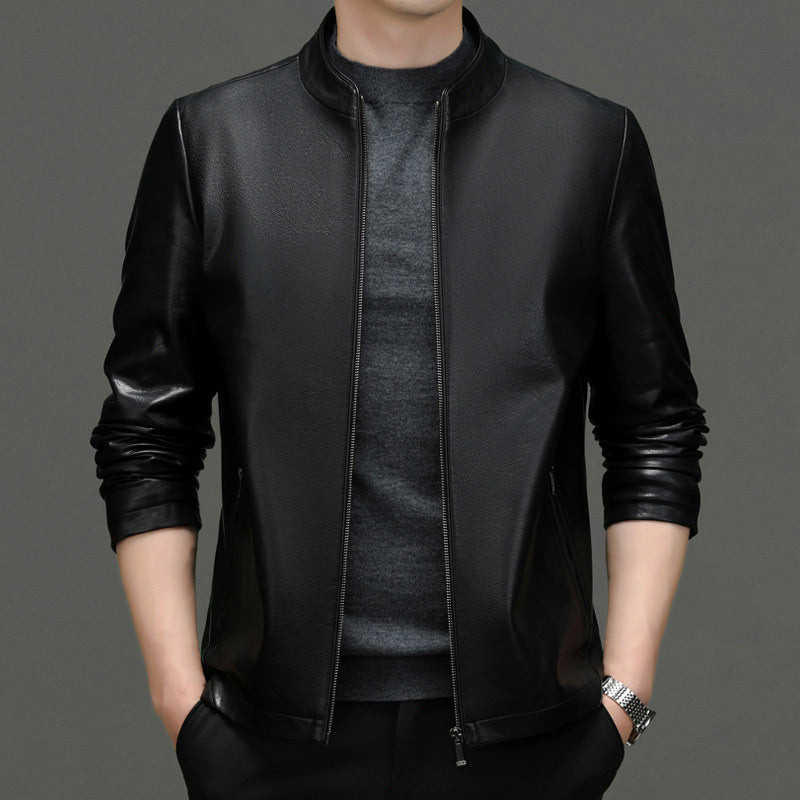 Klassische PU-Lederjacke für Herren mit Frontreißverschluss 🔥Business Casual Easy Match-7