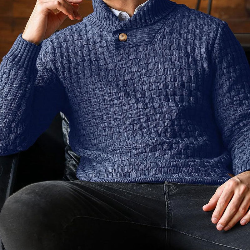 💜Herren Pullover mit strukturiertem Stehkragen-8
