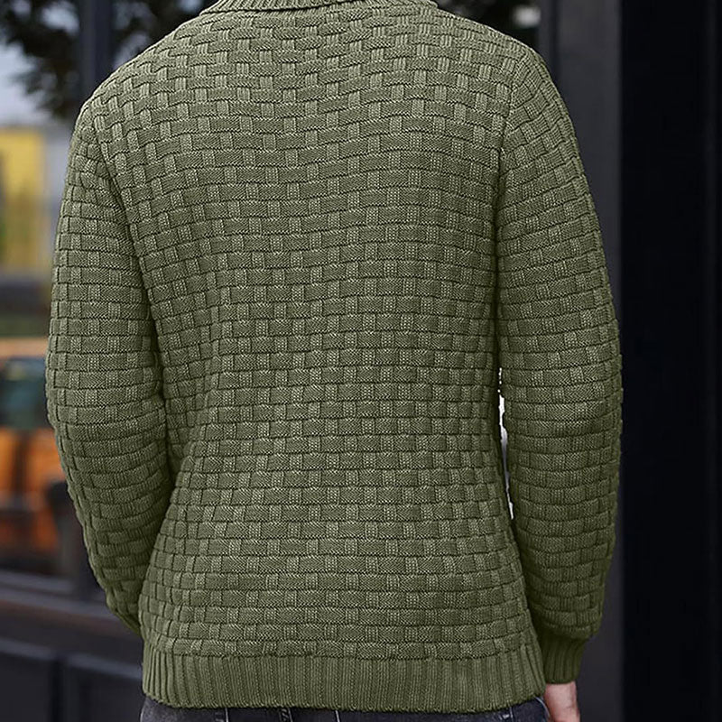 💜Herren Pullover mit strukturiertem Stehkragen-7