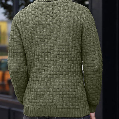 💜Herren Pullover mit strukturiertem Stehkragen-7