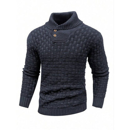 💜Herren Pullover mit strukturiertem Stehkragen-13