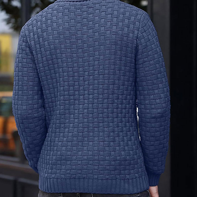 💜Herren Pullover mit strukturiertem Stehkragen-9