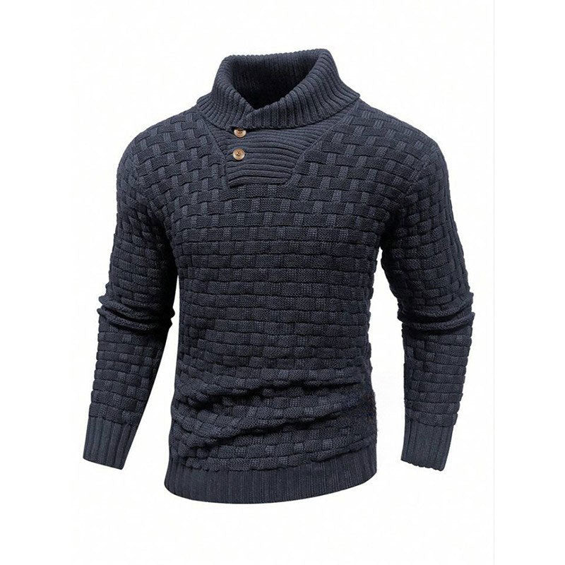 💜Herren Pullover mit strukturiertem Stehkragen-10