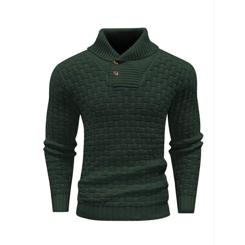 💜Herren Pullover mit strukturiertem Stehkragen-3