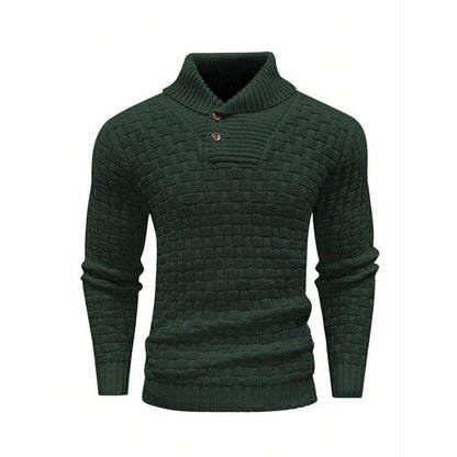 💜Herren Pullover mit strukturiertem Stehkragen-3