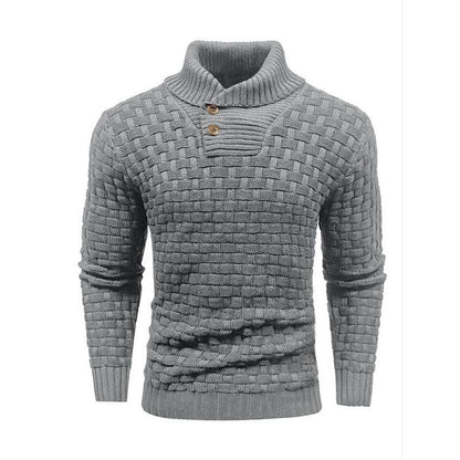 💜Herren Pullover mit strukturiertem Stehkragen-4