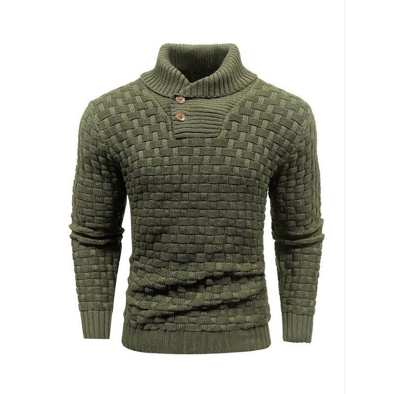 💜Herren Pullover mit strukturiertem Stehkragen-14