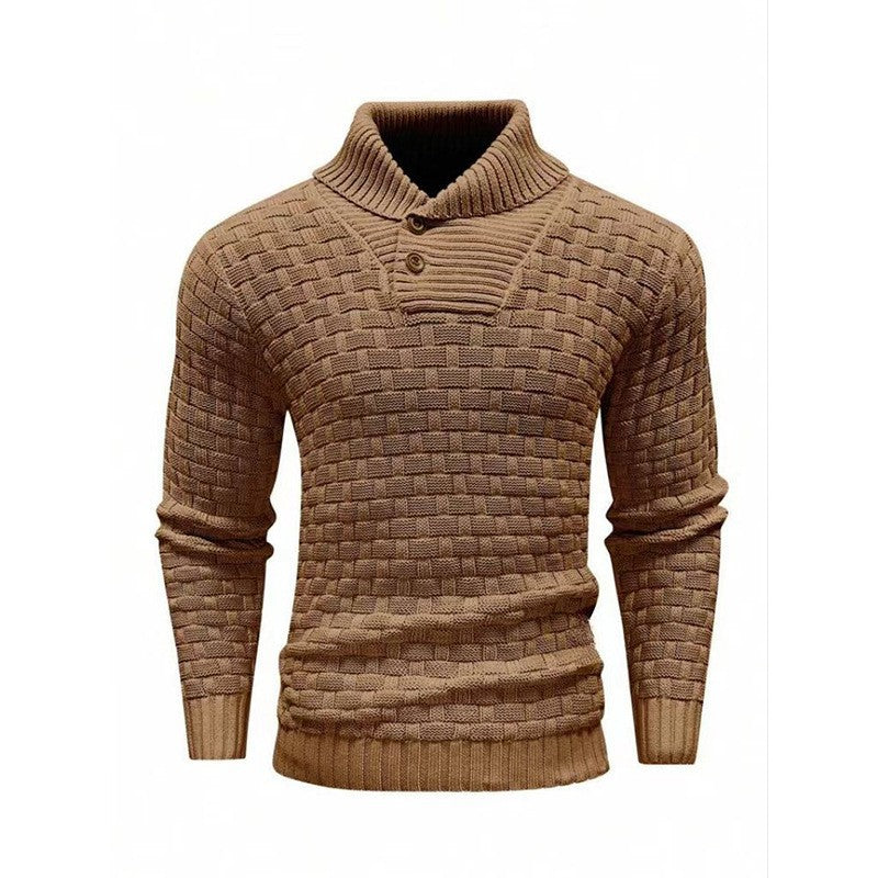 💜Herren Pullover mit strukturiertem Stehkragen-15