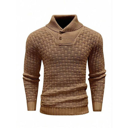 💜Herren Pullover mit strukturiertem Stehkragen-15