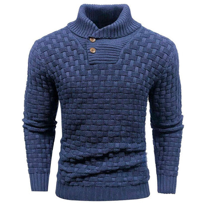 💜Herren Pullover mit strukturiertem Stehkragen-1
