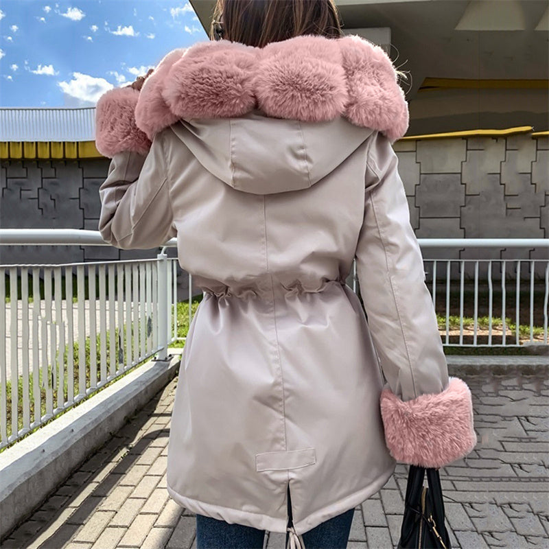 🔥Damenparka mit abnehmbarem Puffpelzkragen-1