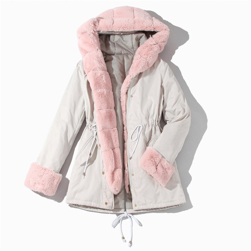 🔥Damenparka mit abnehmbarem Puffpelzkragen-4