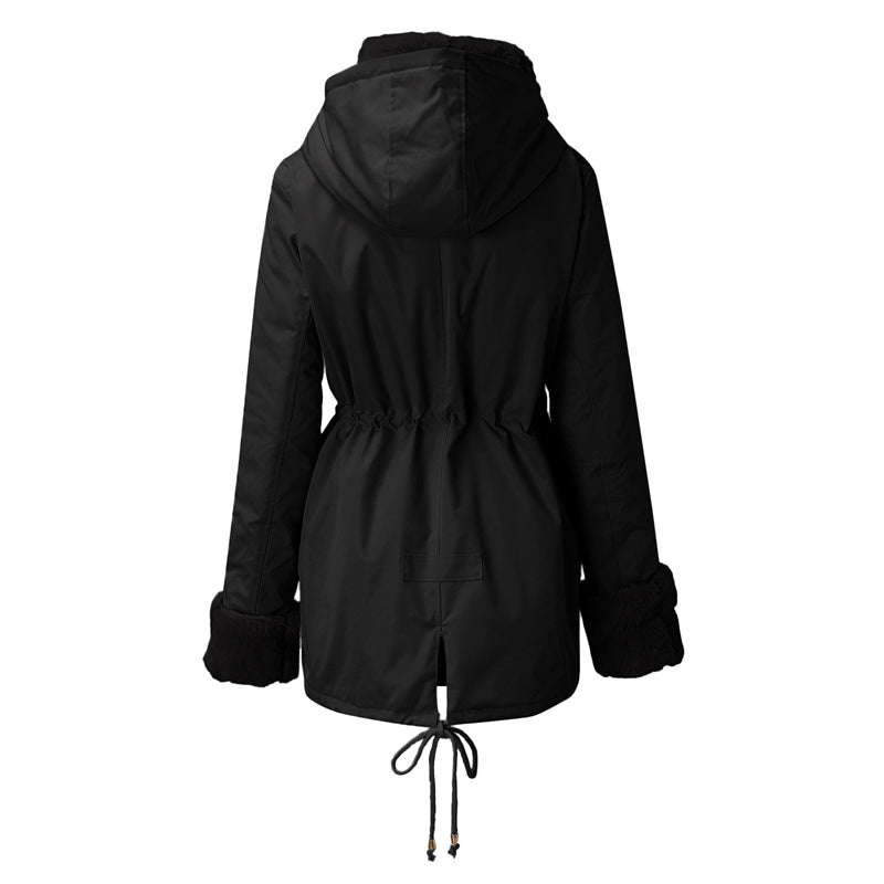 🔥Damenparka mit abnehmbarem Puffpelzkragen-7