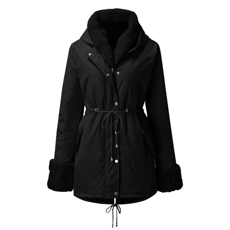 🔥Damenparka mit abnehmbarem Puffpelzkragen-6