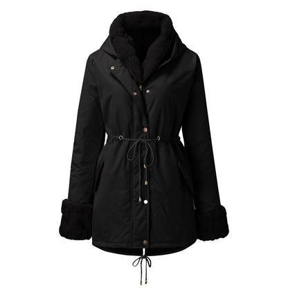 🔥Damenparka mit abnehmbarem Puffpelzkragen-6
