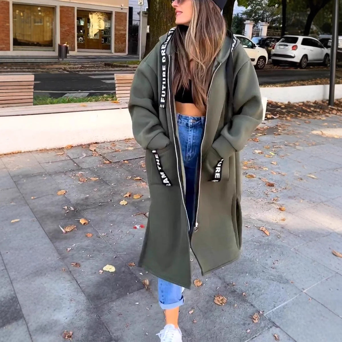 📢📢50%Rabatt!!!🎉💃Oversize-Kapuzen-Sweatshirt-Mantel für Damen-4