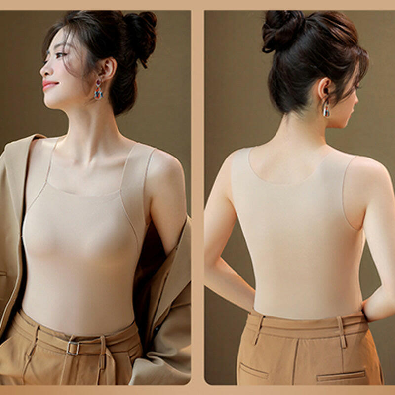 2-Piece Set💕Women’s U Neck Thermal Tank Tops with Built-In Bra-21