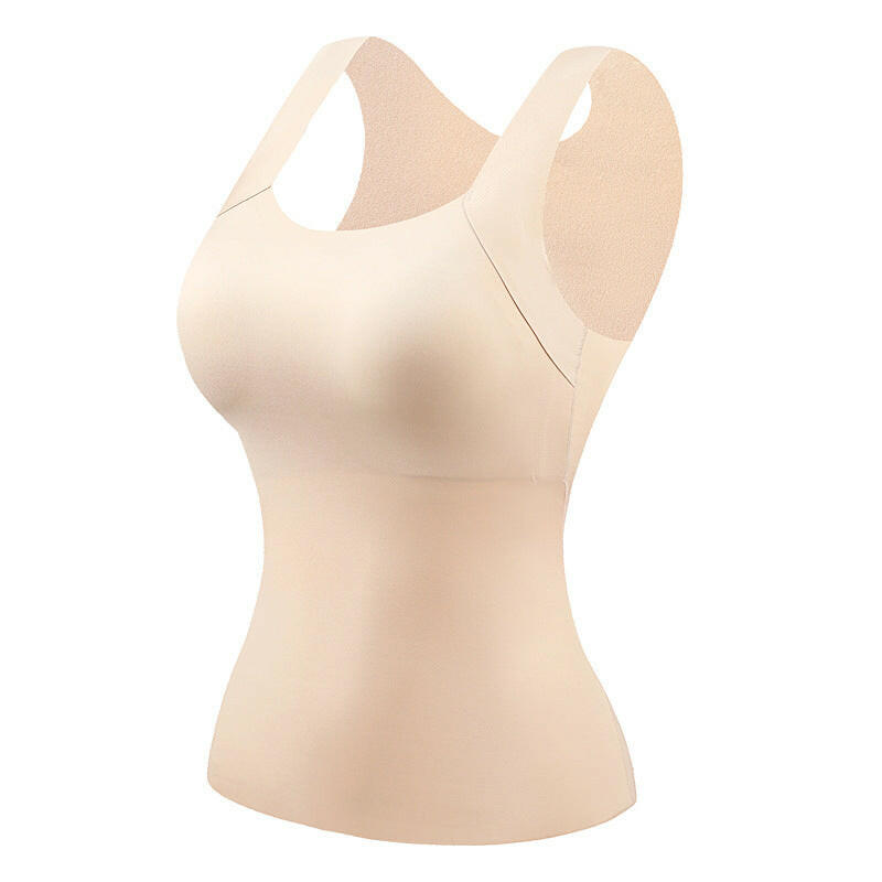 2-Piece Set💕Women’s U Neck Thermal Tank Tops with Built-In Bra-29