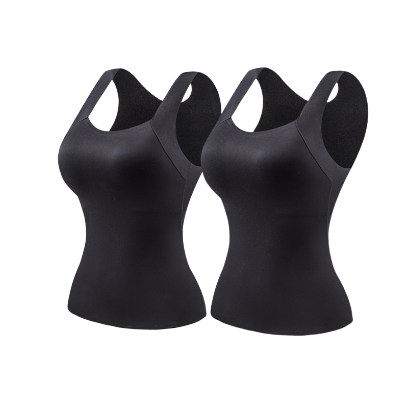 2-Piece Set💕Women’s U Neck Thermal Tank Tops with Built-In Bra-28