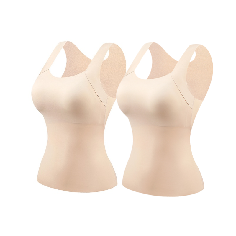 2-Piece Set💕Women’s U Neck Thermal Tank Tops with Built-In Bra-30