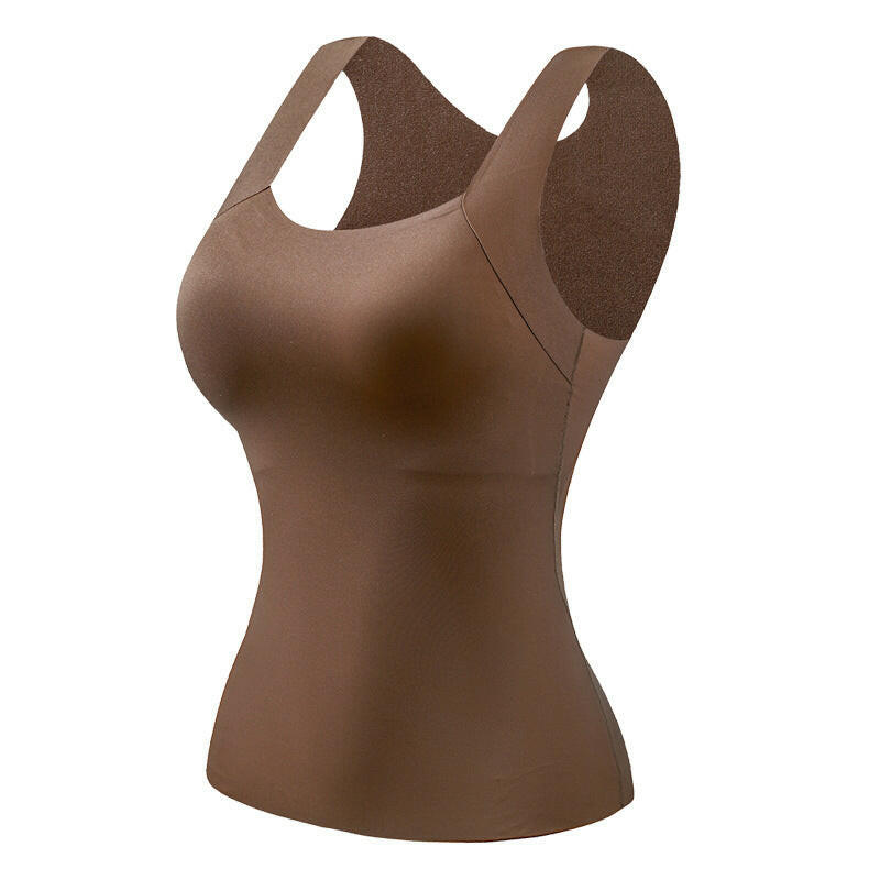 2-Piece Set💕Women’s U Neck Thermal Tank Tops with Built-In Bra-31