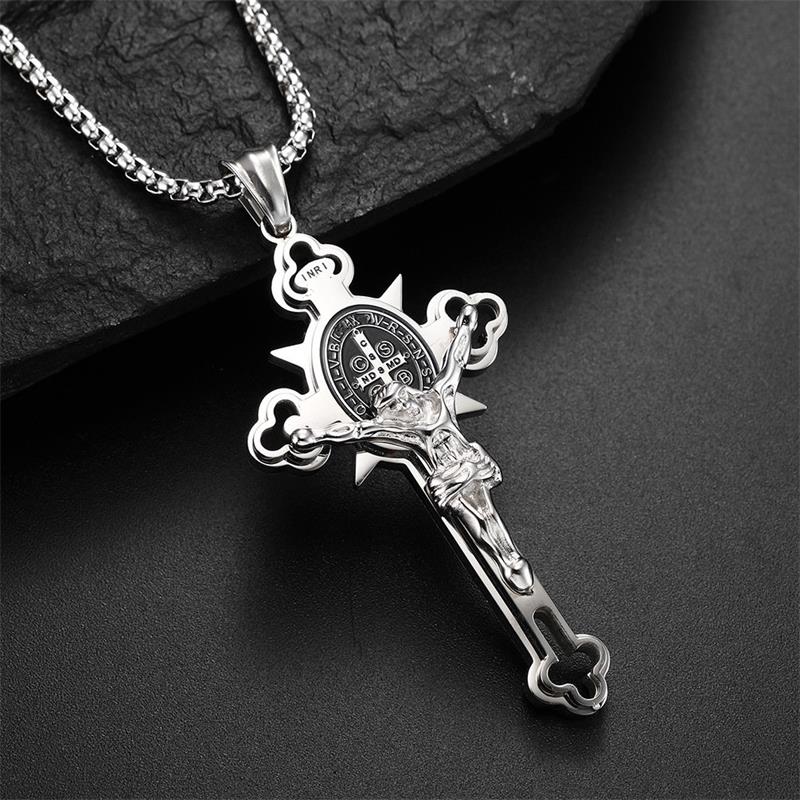 🙏 49% OFF🙏ST.Benedict Protection Cross Power Pendant Necklace-4