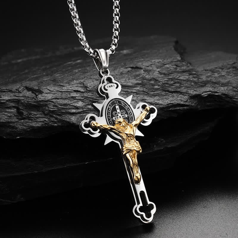 🙏 49% OFF🙏ST.Benedict Protection Cross Power Pendant Necklace-5