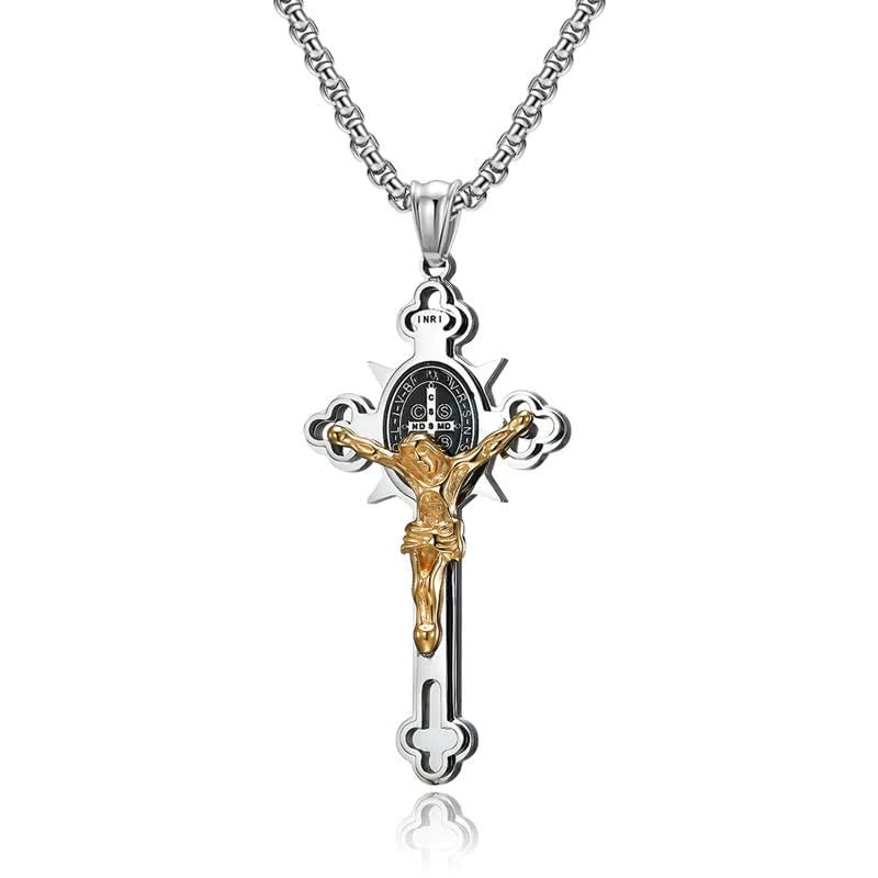 🙏 49% OFF🙏ST.Benedict Protection Cross Power Pendant Necklace-7