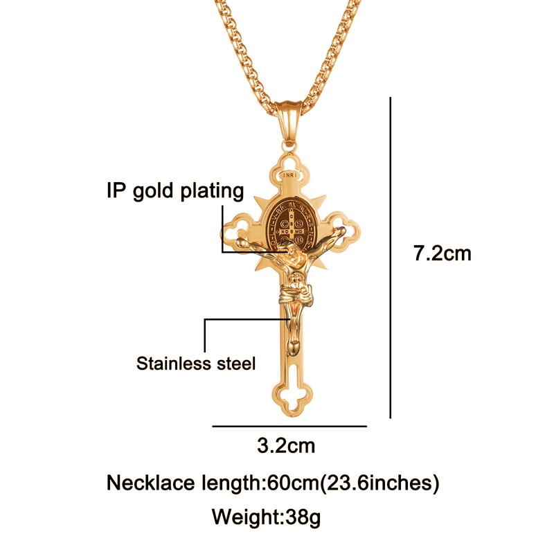 🙏 49% OFF🙏ST.Benedict Protection Cross Power Pendant Necklace-6