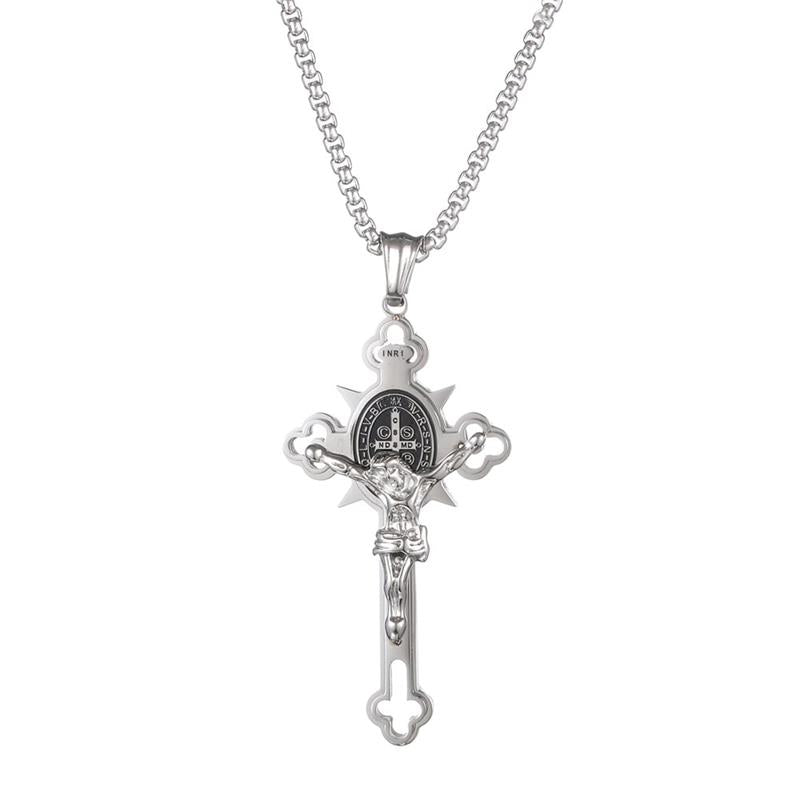 🙏 49% OFF🙏ST.Benedict Protection Cross Power Pendant Necklace-8