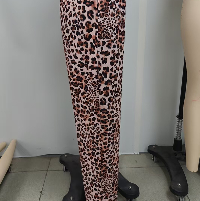 Women's Fashion Leopard Print Straight-Leg Wide Pants-5