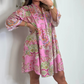 Women's Paisley Print Pink Mini Dress-2
