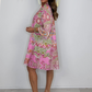 Women's Paisley Print Pink Mini Dress-4