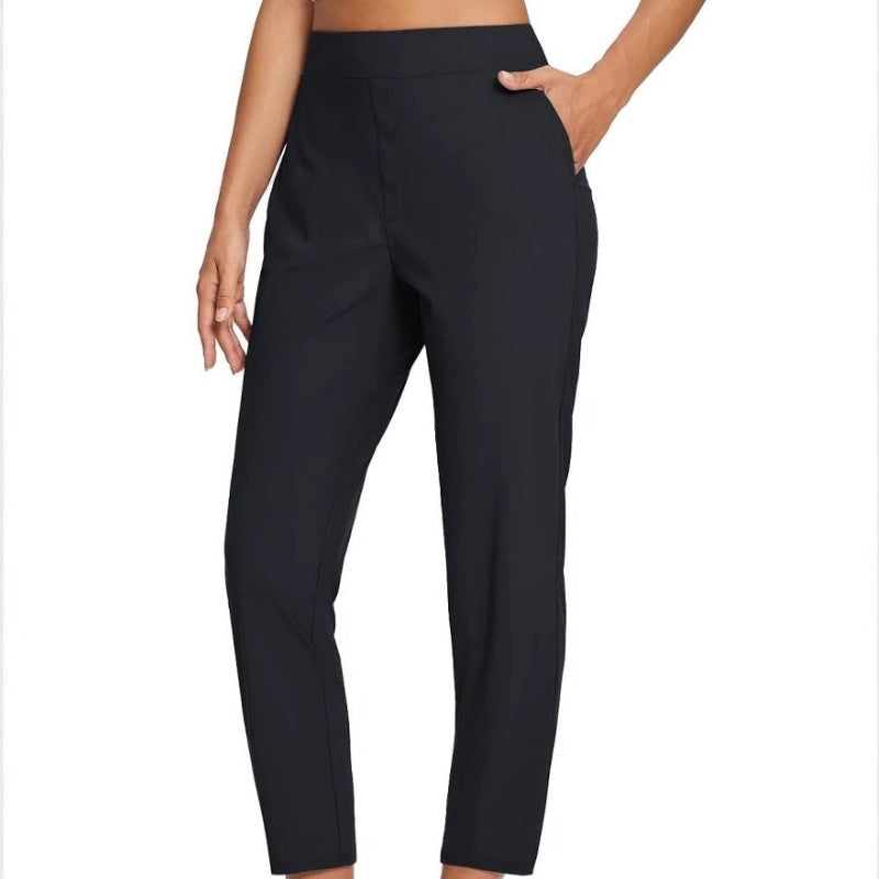 ⏰Nur noch heute 50% Rabatt!🔥Damen High-Waist Stretch-Hose mit sicheren Reißverschluss-Taschen, figurschmeichelnder Cropped-Schnitt für Büro, Sport & Alltag ✨-10