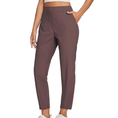 ⏰Nur noch heute 50% Rabatt!🔥Damen High-Waist Stretch-Hose mit sicheren Reißverschluss-Taschen, figurschmeichelnder Cropped-Schnitt für Büro, Sport & Alltag ✨-16