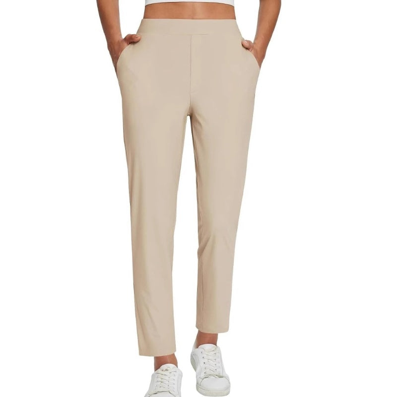 ⏰Nur noch heute 50% Rabatt!🔥Damen High-Waist Stretch-Hose mit sicheren Reißverschluss-Taschen, figurschmeichelnder Cropped-Schnitt für Büro, Sport & Alltag ✨-11