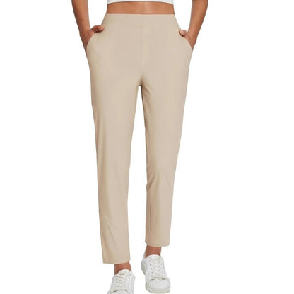 ⏰Nur noch heute 50% Rabatt!🔥Damen High-Waist Stretch-Hose mit sicheren Reißverschluss-Taschen, figurschmeichelnder Cropped-Schnitt für Büro, Sport & Alltag ✨-11