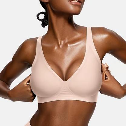👙 50% RABATT! 💕 Nahtloser kabelloser Push-up-BH für Damen – Tiefes V, unsichtbar & bequem – Perfekt unter tief ausgeschnittenen oder engen Oberteilen – natürliches Dekolleté ohne Bügel ✨🌸