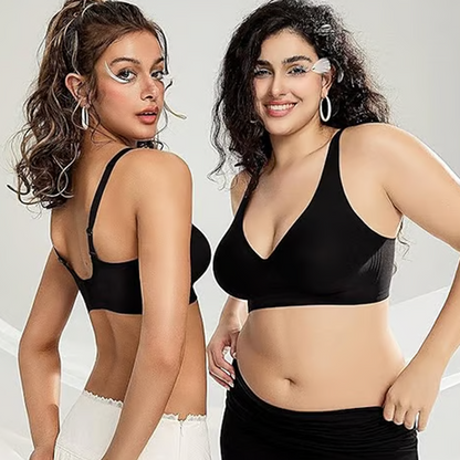 👙 50% RABATT! 💕 Nahtloser kabelloser Push-up-BH für Damen – Tiefes V, unsichtbar & bequem – Perfekt unter tief ausgeschnittenen oder engen Oberteilen – natürliches Dekolleté ohne Bügel ✨🌸