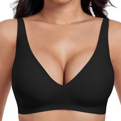 👙 50% RABATT! 💕 Nahtloser kabelloser Push-up-BH für Damen – Tiefes V, unsichtbar & bequem – Perfekt unter tief ausgeschnittenen oder engen Oberteilen – natürliches Dekolleté ohne Bügel ✨🌸