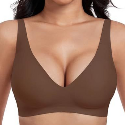 👙 50% RABATT! 💕 Nahtloser kabelloser Push-up-BH für Damen – Tiefes V, unsichtbar & bequem – Perfekt unter tief ausgeschnittenen oder engen Oberteilen – natürliches Dekolleté ohne Bügel ✨🌸