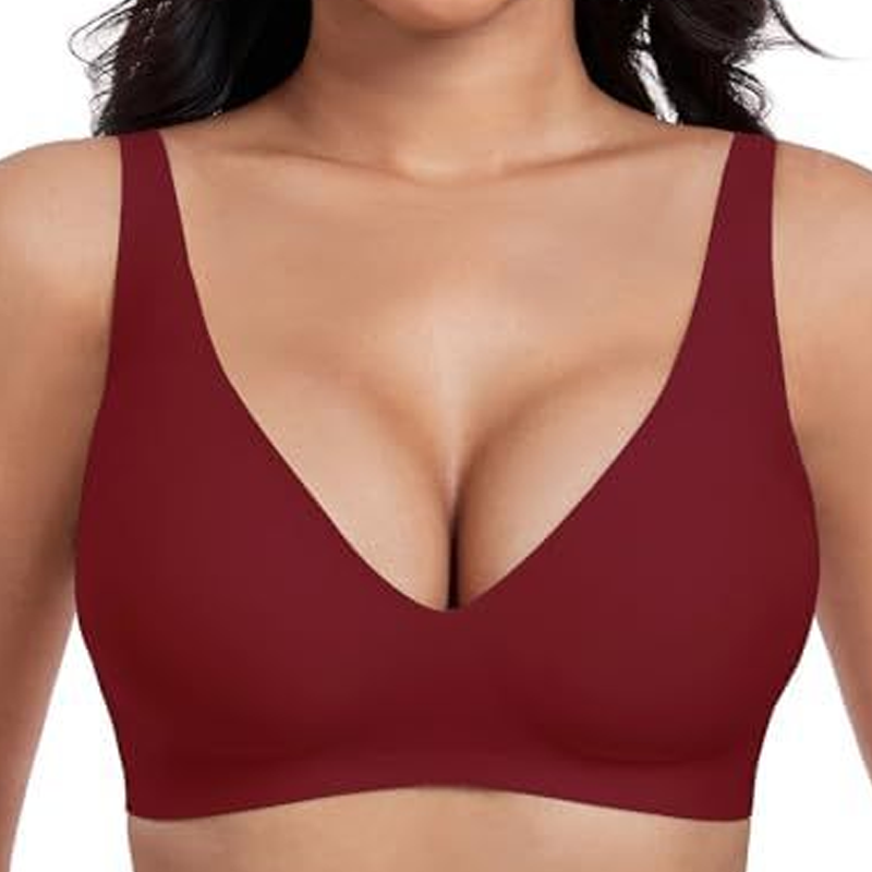 👙 50% RABATT! 💕 Nahtloser kabelloser Push-up-BH für Damen – Tiefes V, unsichtbar & bequem – Perfekt unter tief ausgeschnittenen oder engen Oberteilen – natürliches Dekolleté ohne Bügel ✨🌸